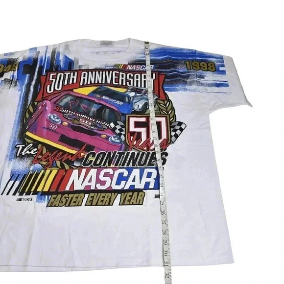 Vintage 1998 Nascar T-Shirt 50th Anniversary The Legend Continues AOP Size XL - Picture 10 of 10